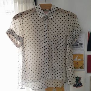 Urban Outfitters - polka dot button down blouse